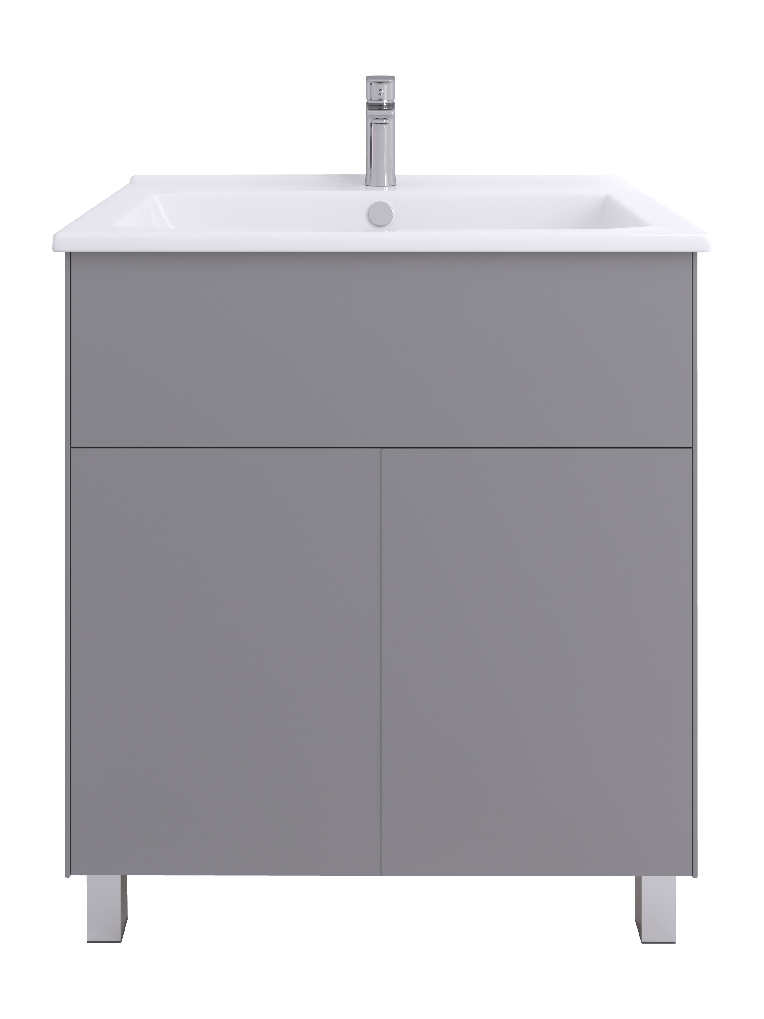 Тумба напольная Aquaton Форест Про 75 с раковиной Элина 75, туманный серый