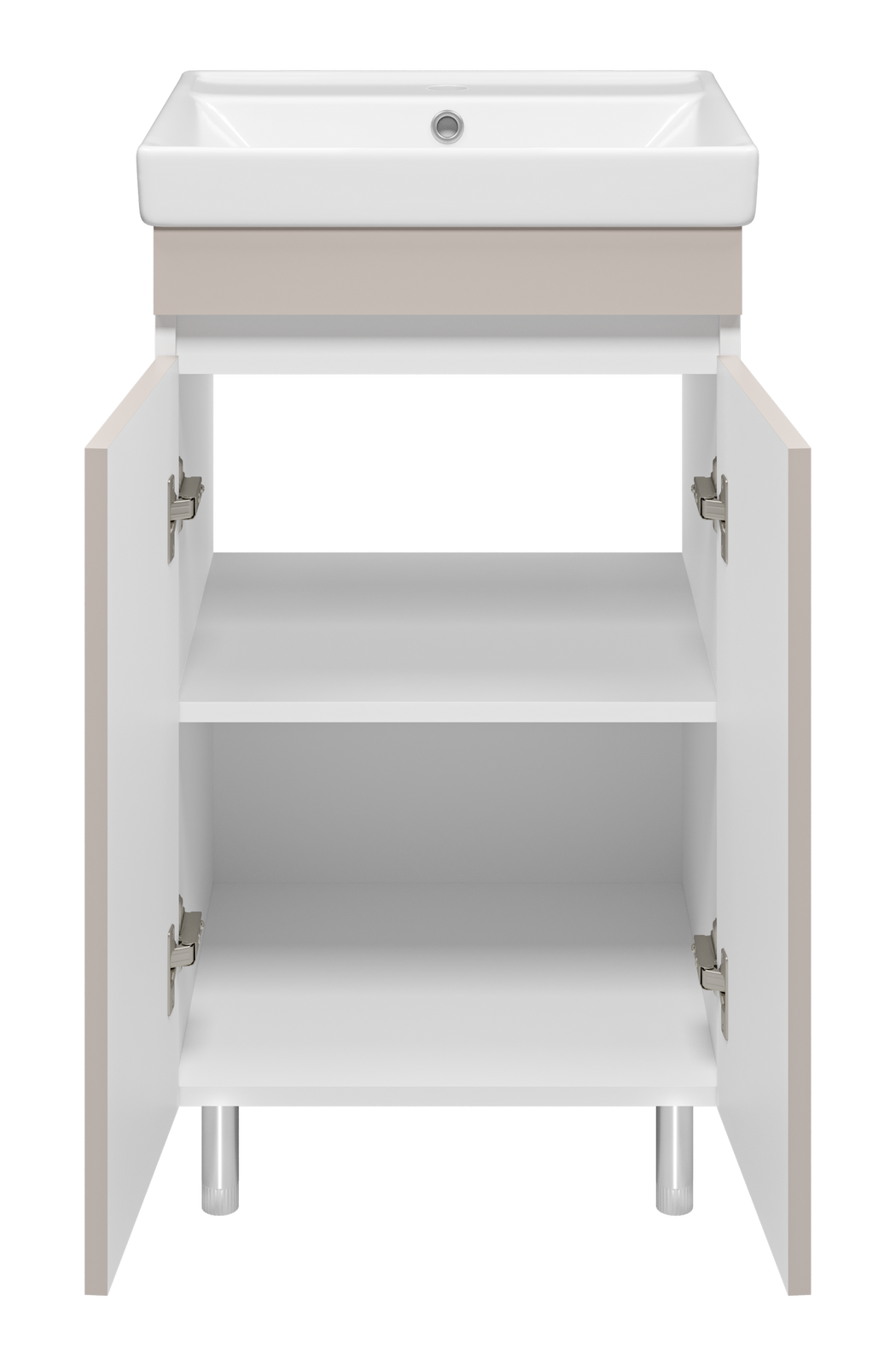 Тумба Misty Майна 50 с раковиной Como 50, напольный, сливки/белый