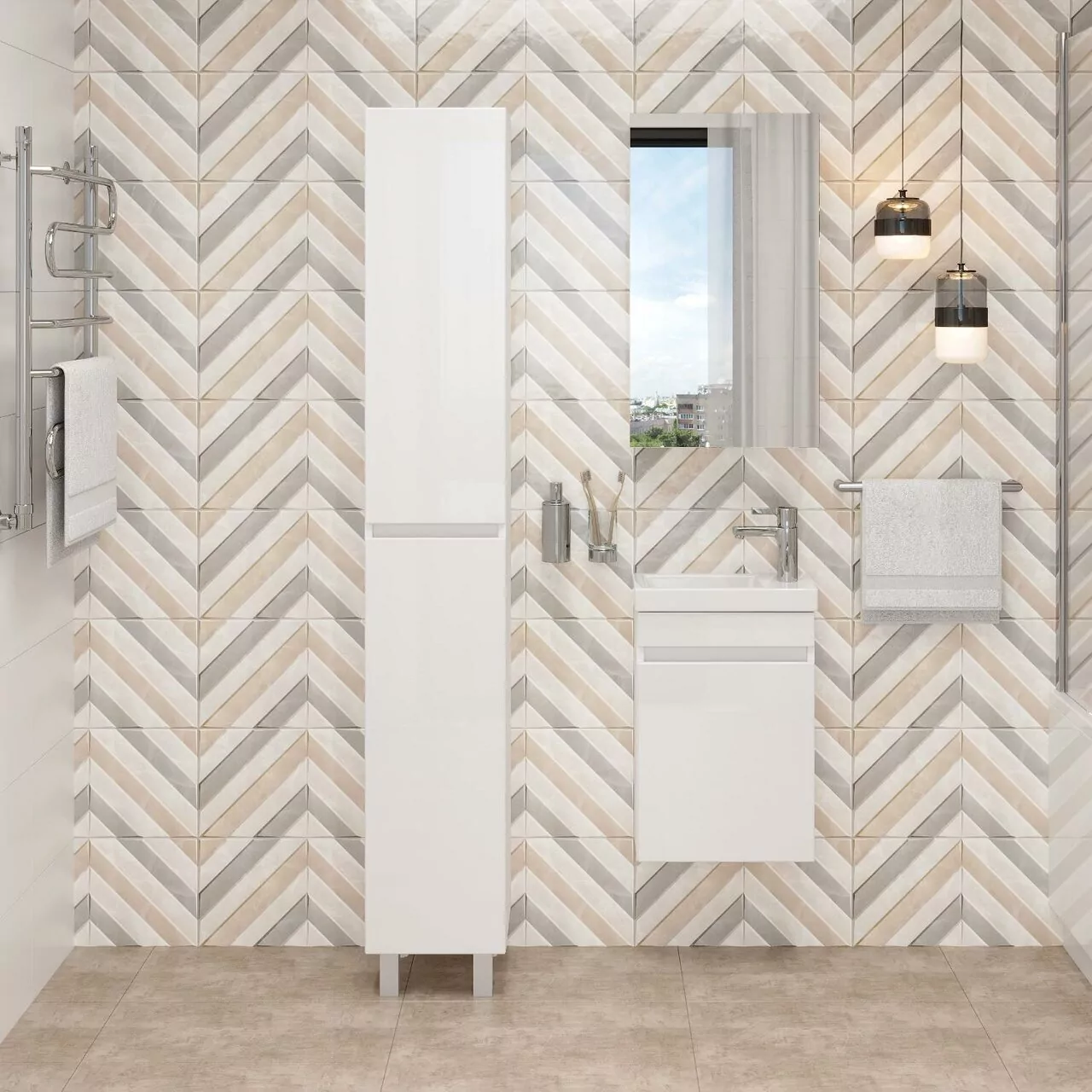 Пенал Onika Милтон 30 L/R напольный, белый