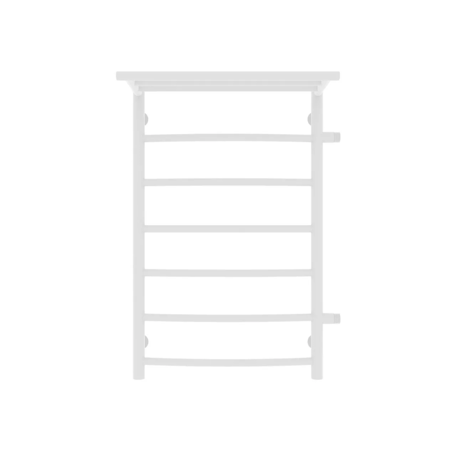 Полотенцесушитель водяной Laris Классик П7 500х800 R МЦ 500-1, боковой, с полкой, белый матовый