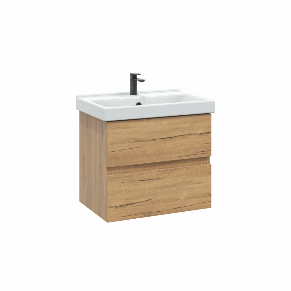 Тумба подвесная SanStar Lavanti 60 с раковиной Фест 60 Дуб вотан