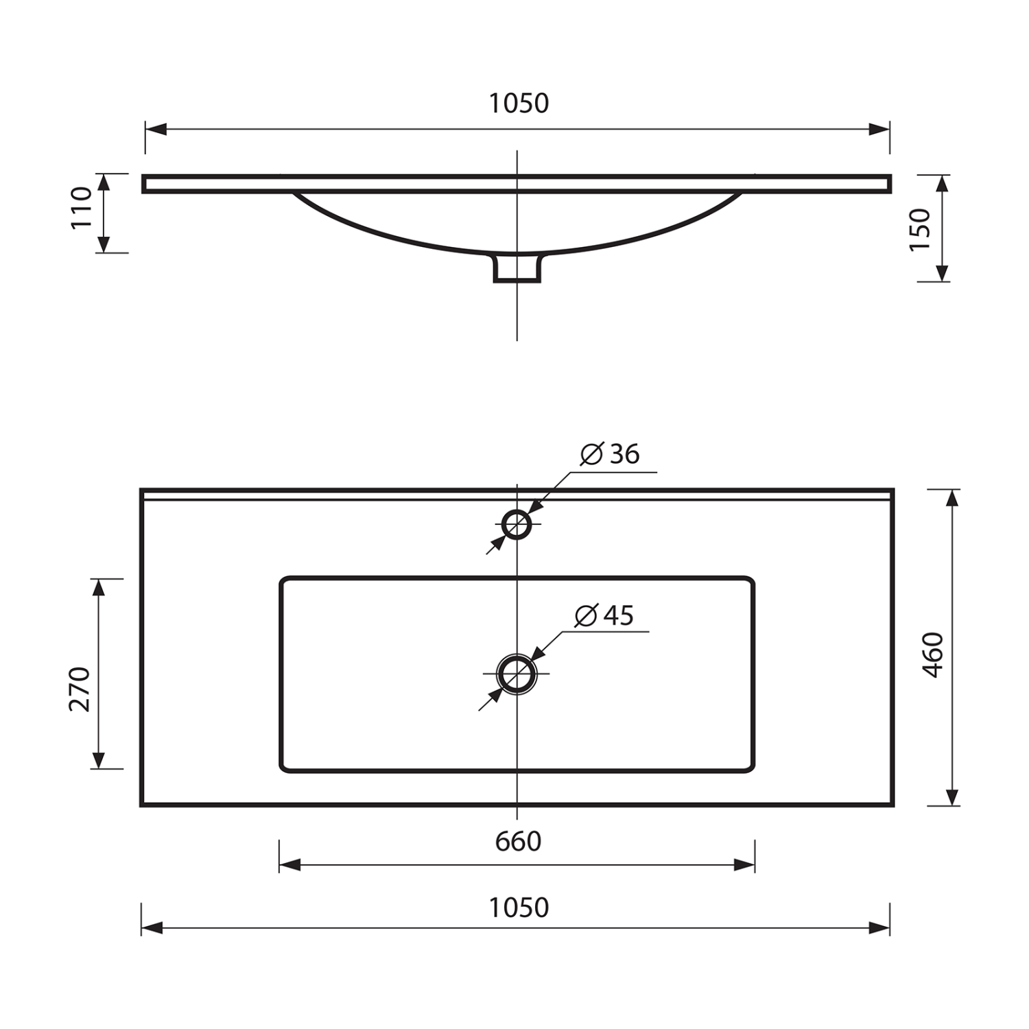 Тумба с раковиной Misty Дива 105 белый