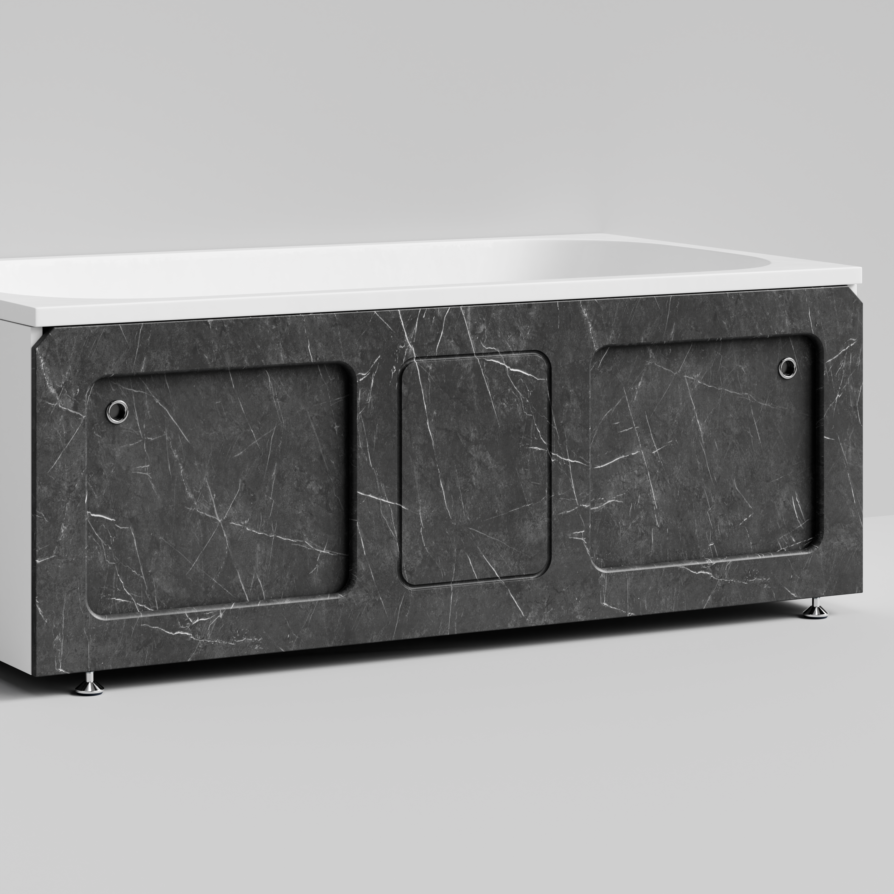 Экран под ванну Vod-ok Хит 150 раздвижной Мрамор Графит софт тач