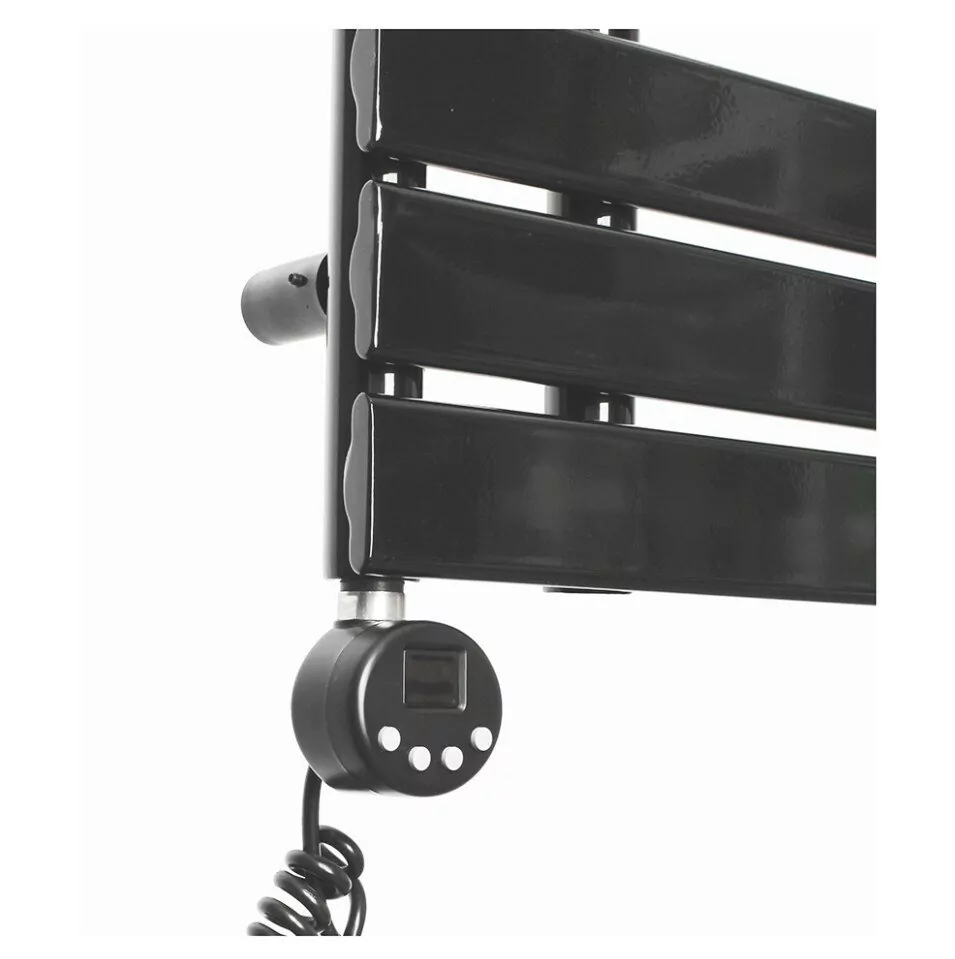 Полотенцесушитель электрический Domoterm Дельта П12 500х1130 EL левый, черный матовый