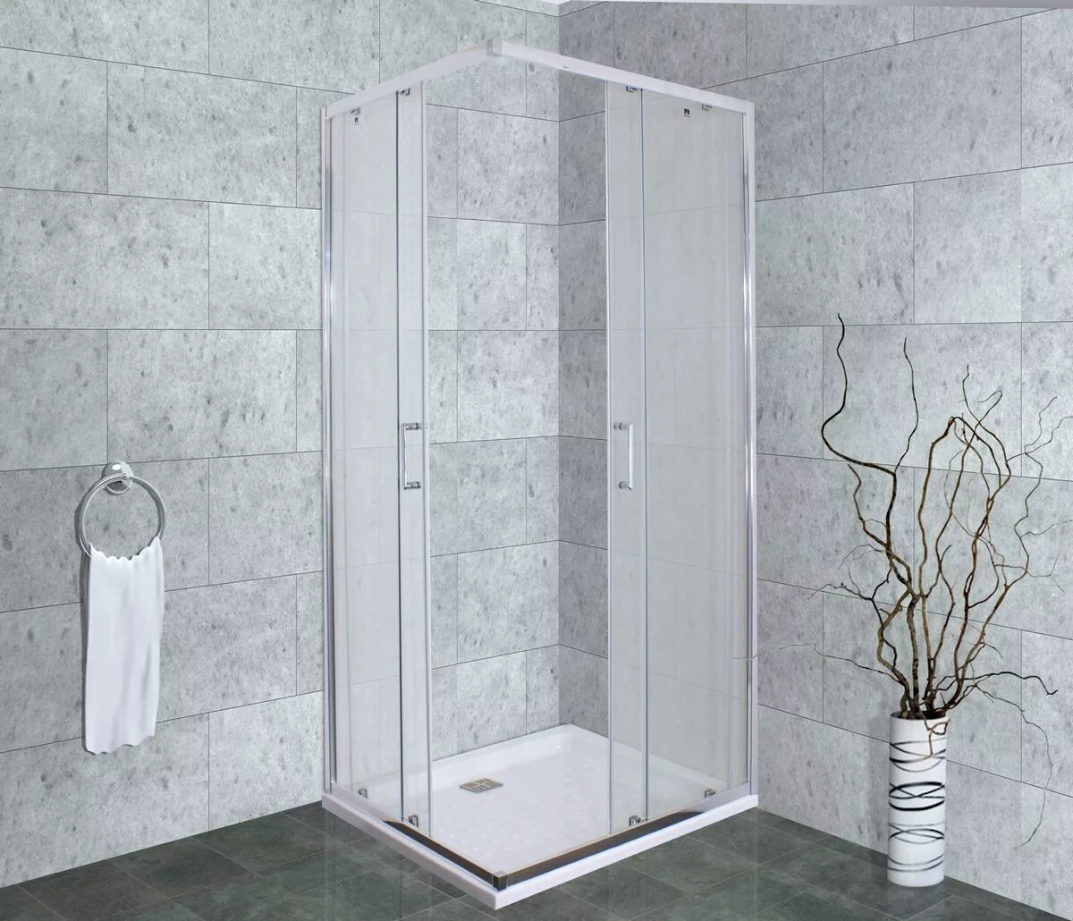 Душевой уголок Timo Altti 619 Foggy Glass матовый 90х90 квадратный, без поддона, хром