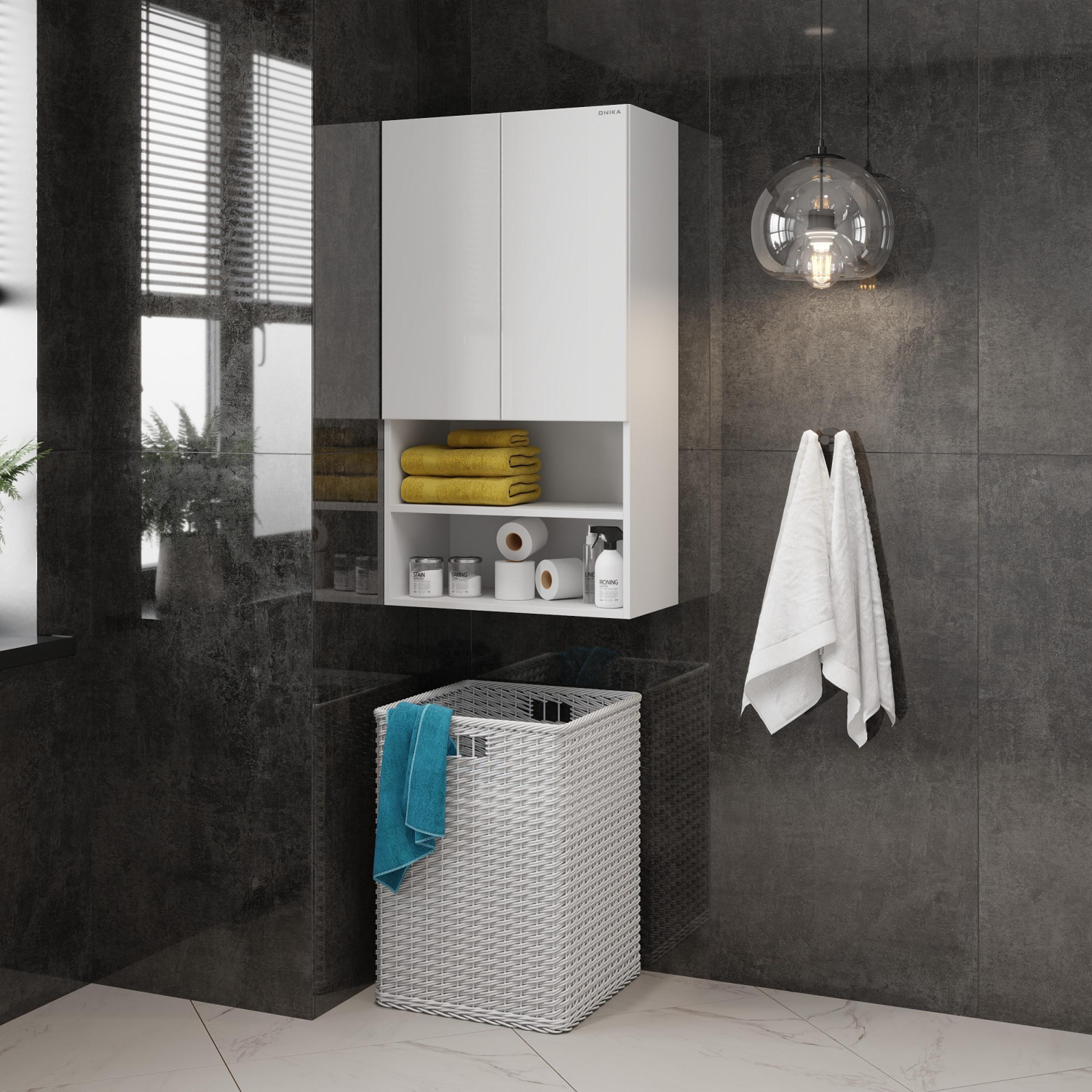 Шкаф навесной Onika Маркус Нова 60 белый (разборный)