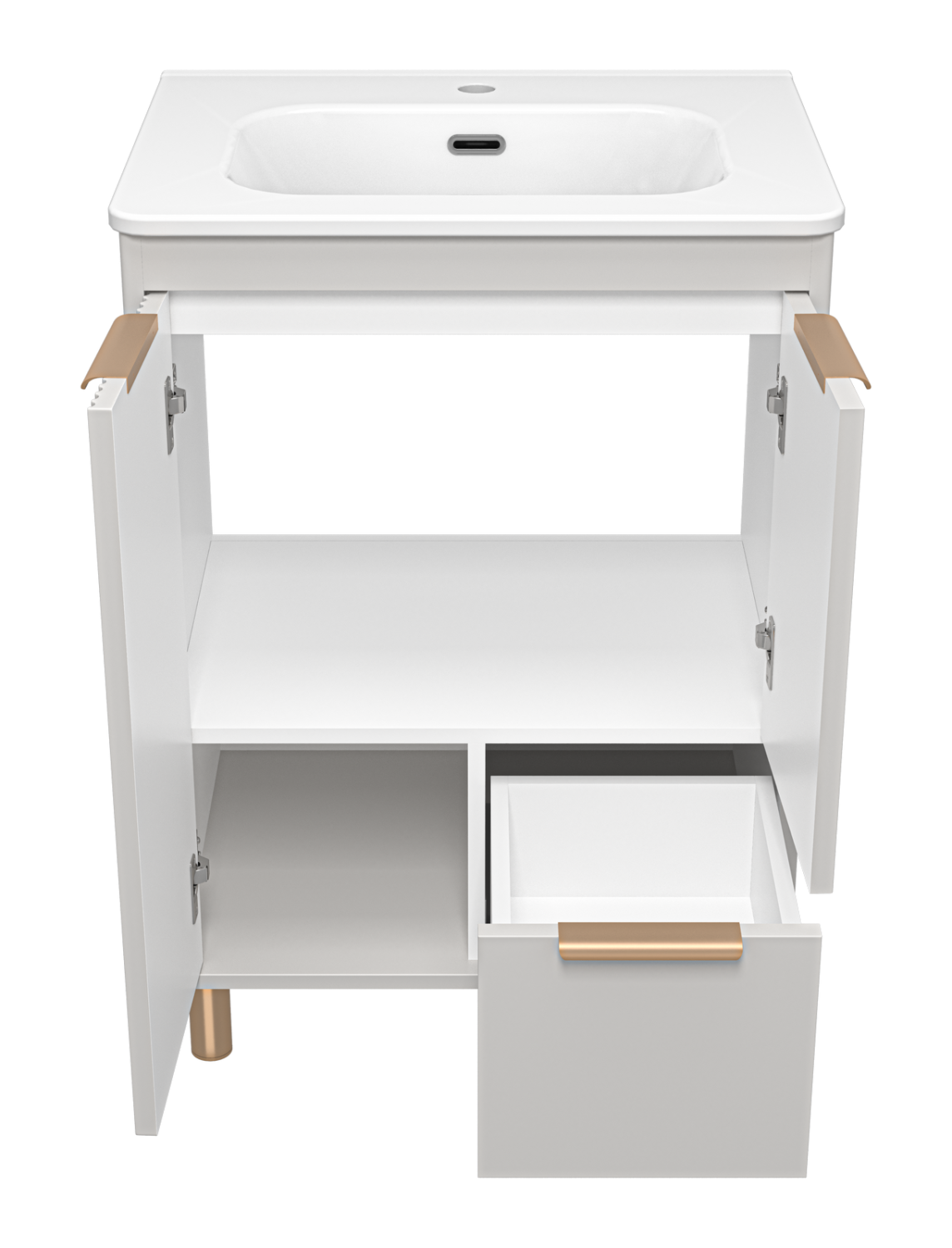 Тумба с раковиной Brevita Risacca Crema 60 напольная, серый