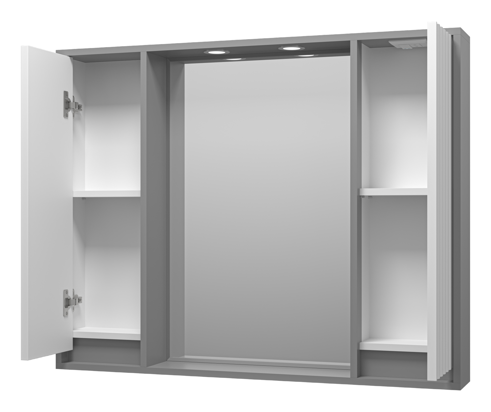 Зеркало-шкаф Brevita Balaton 100, белый/серый