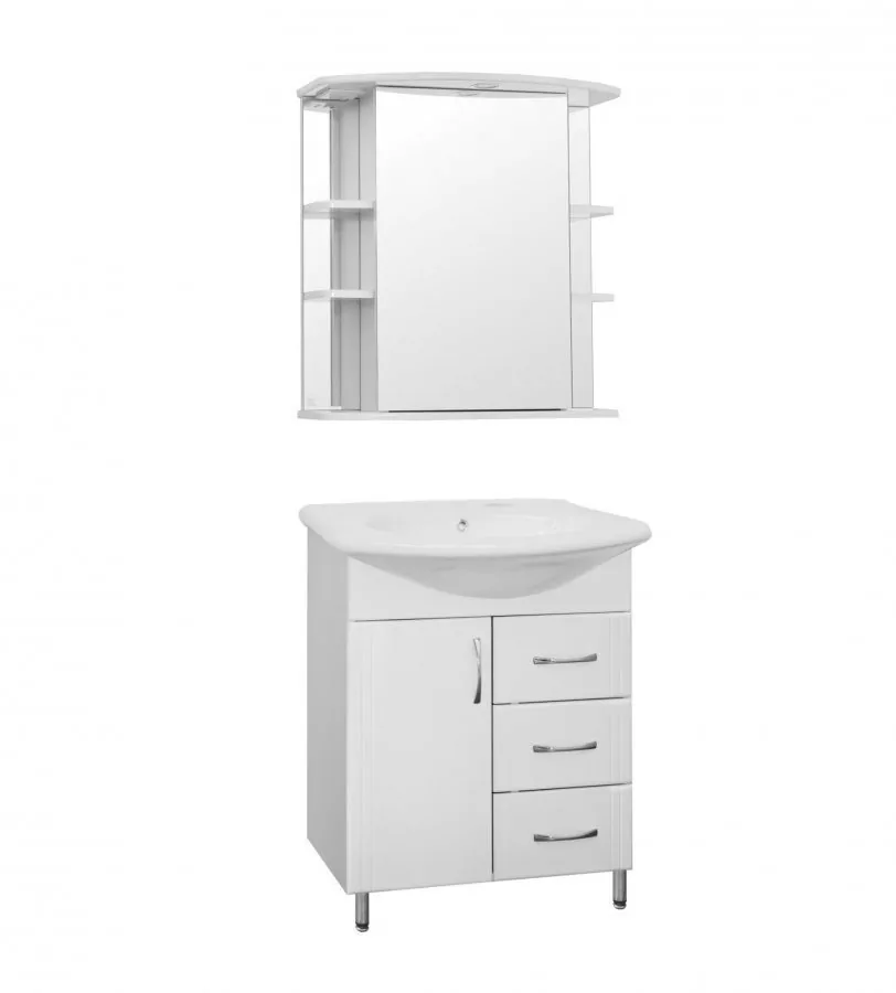 Зеркало-шкаф Style Line Эко Стандарт Лира 70/С свет, белый