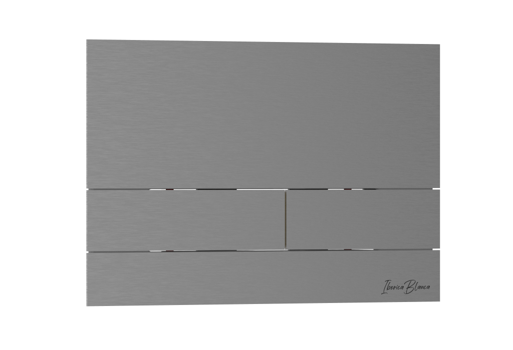 Кнопка смыва Iberica Blanca INOX-S, нержавеющая сталь, механическая, вороненая сталь