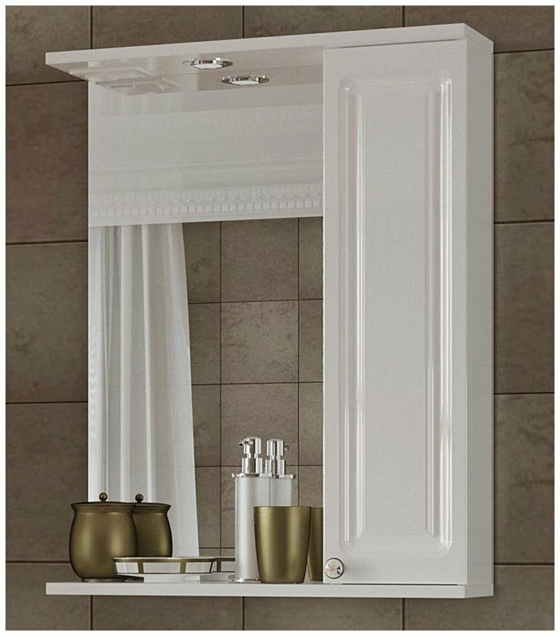 Зеркало-шкаф Francesca Империя 50 R свет, белый