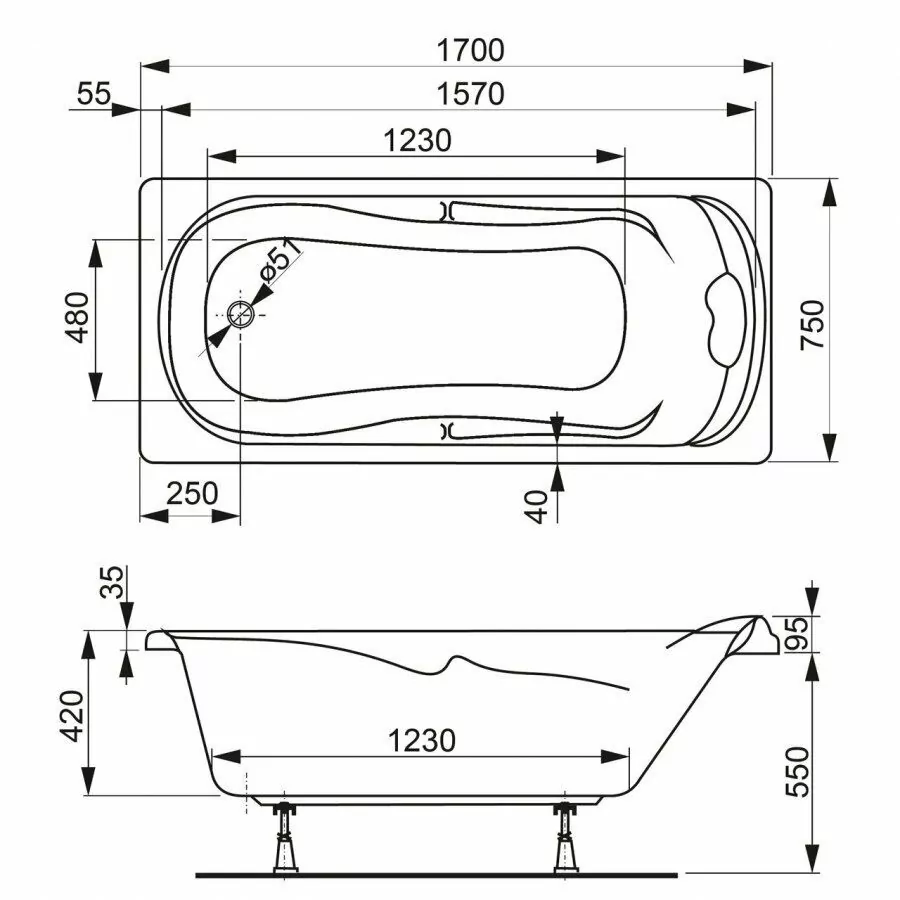 Ванна акриловая Vagnerplast Charitka 170х75 от магазина Vanna-Vanna.ru!