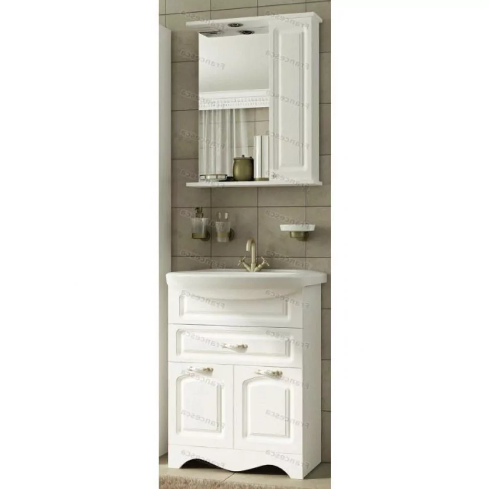 Зеркало с шкафчиком Francesca Империя 55 R свет, белый