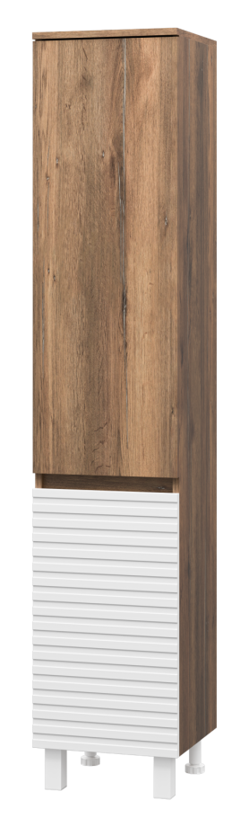 Пенал Brevita Dakota 35 напольный/подвесной, L, белый/дуб галифакс олово