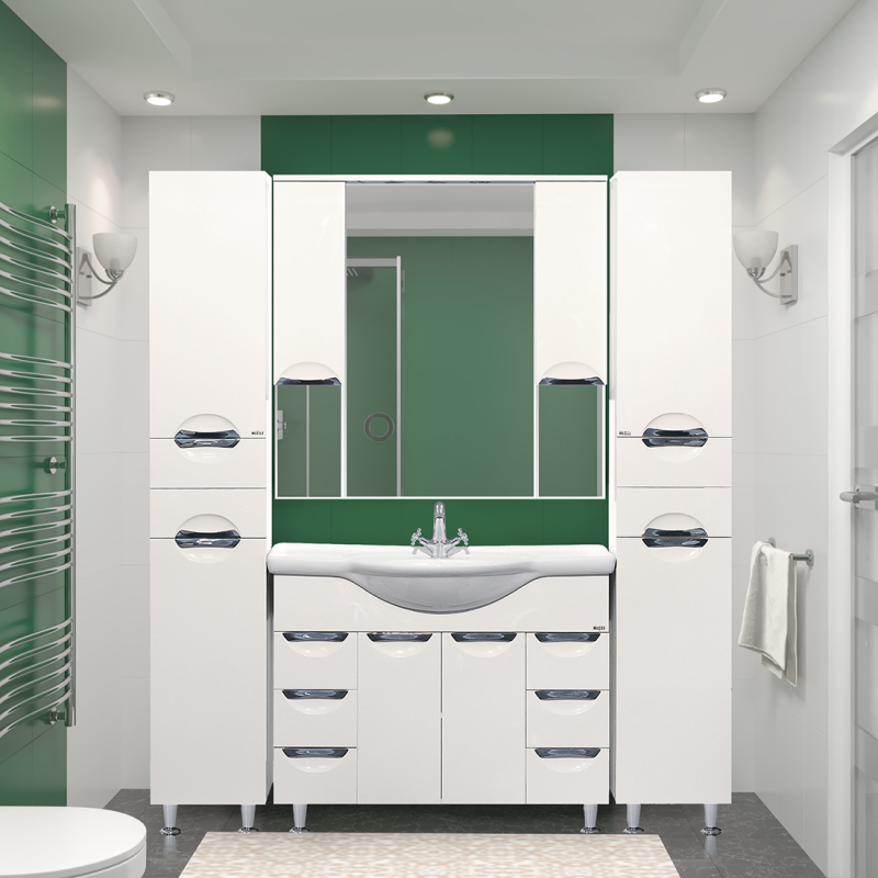 Зеркало-шкаф Misty Орхидея 105, белый