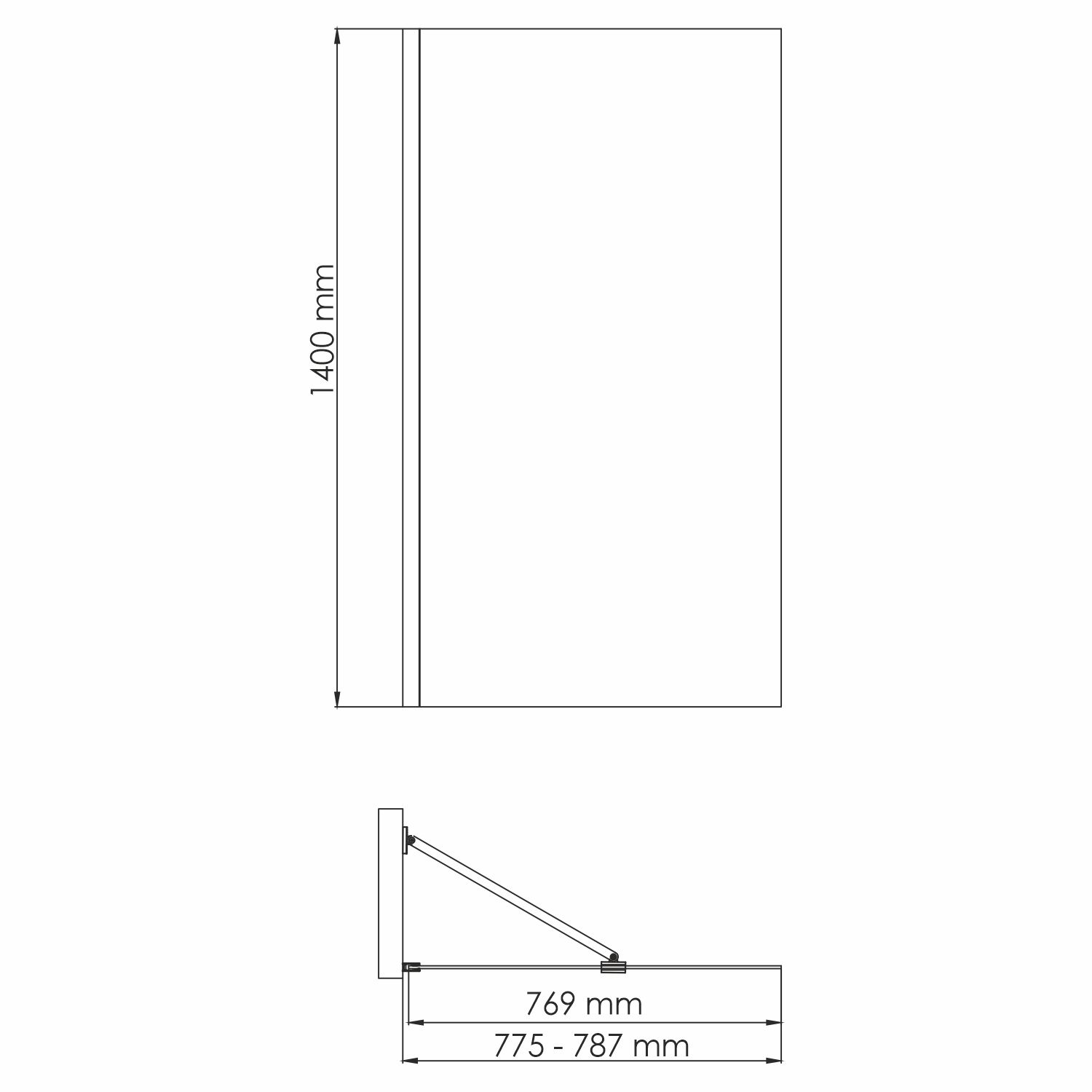 Шторка на ванну WasserKraft Schunter 82S02-80 800х1400 профиль золото