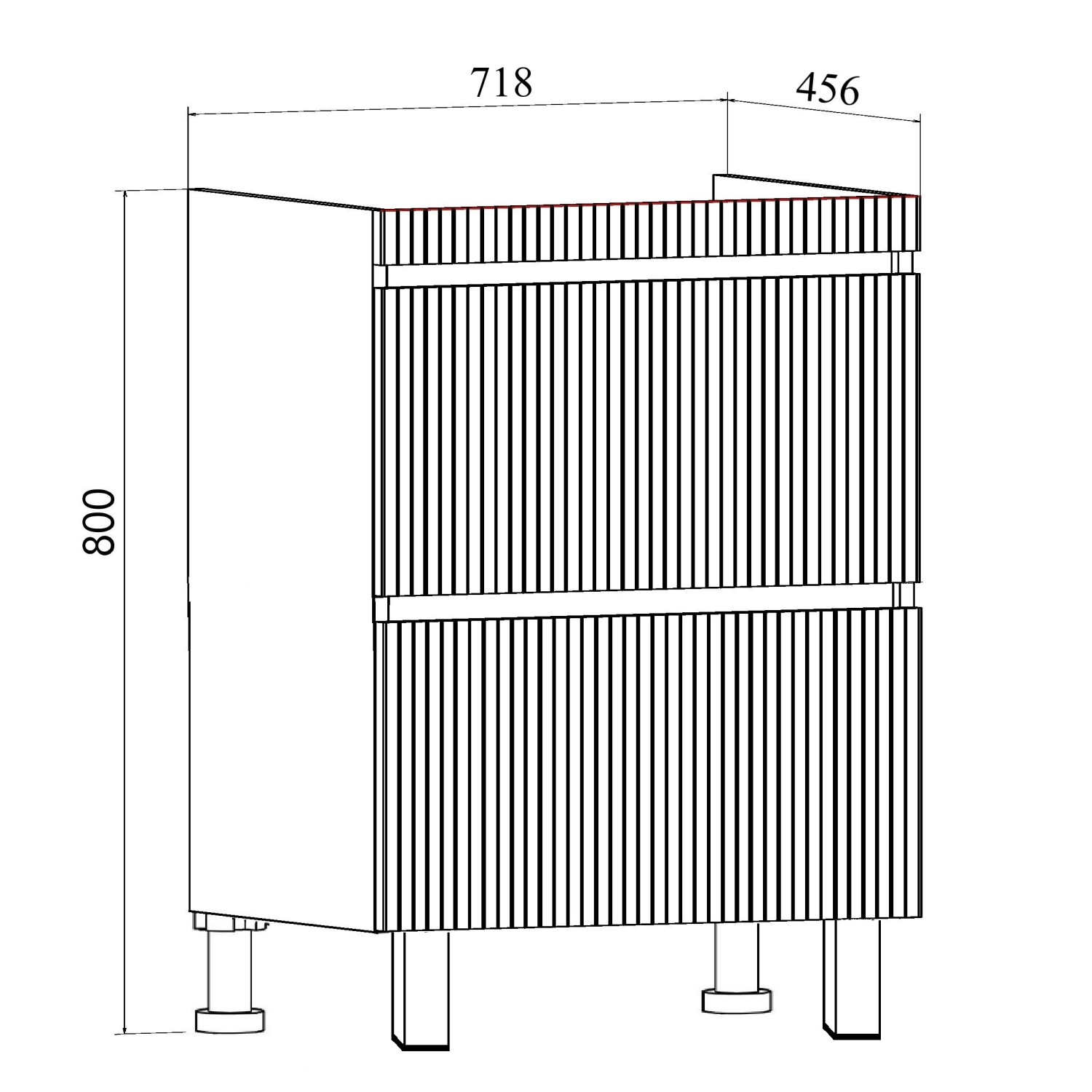 Тумба напольная Runo Модена 75 2 ящика, с раковиной Оскар 75, белый