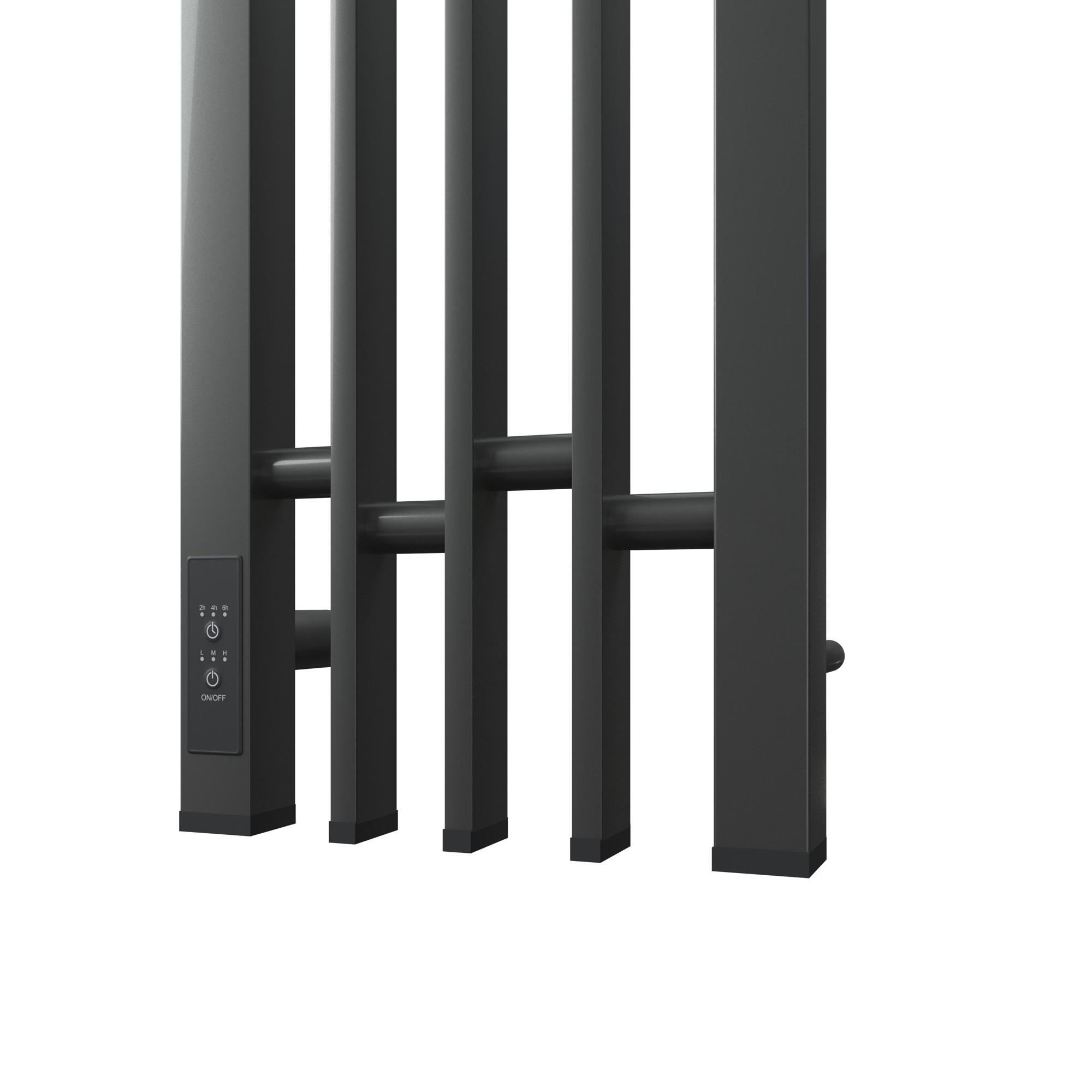 Полотенцесушитель электрический APEXTERMO Delta DL10123GF 1200x180 с крючками, графит металлик