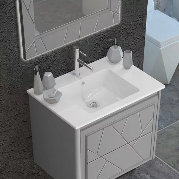 Мебель для ванной Opadiris Луиджи 70 комплект, подвесной, серый матовый