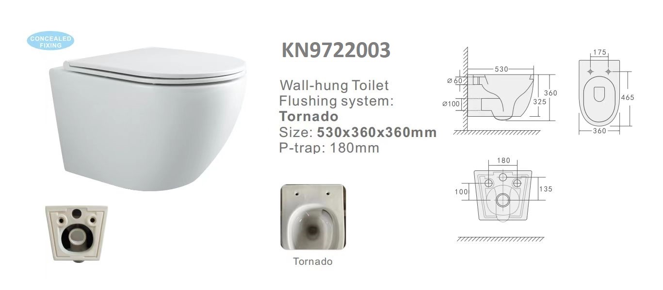 Унитаз Stella Polar Дения KN9722003 подвесной, белый