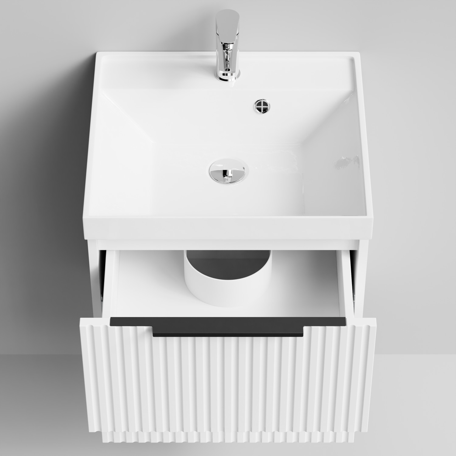 Тумба с раковиной Vod-ok Дольче 50 2 ящика, подвесная, белая + 13 цветов