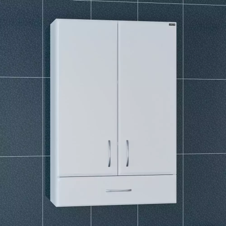 Шкаф навесной Санта Стандарт 60х90 с ящиком, белый