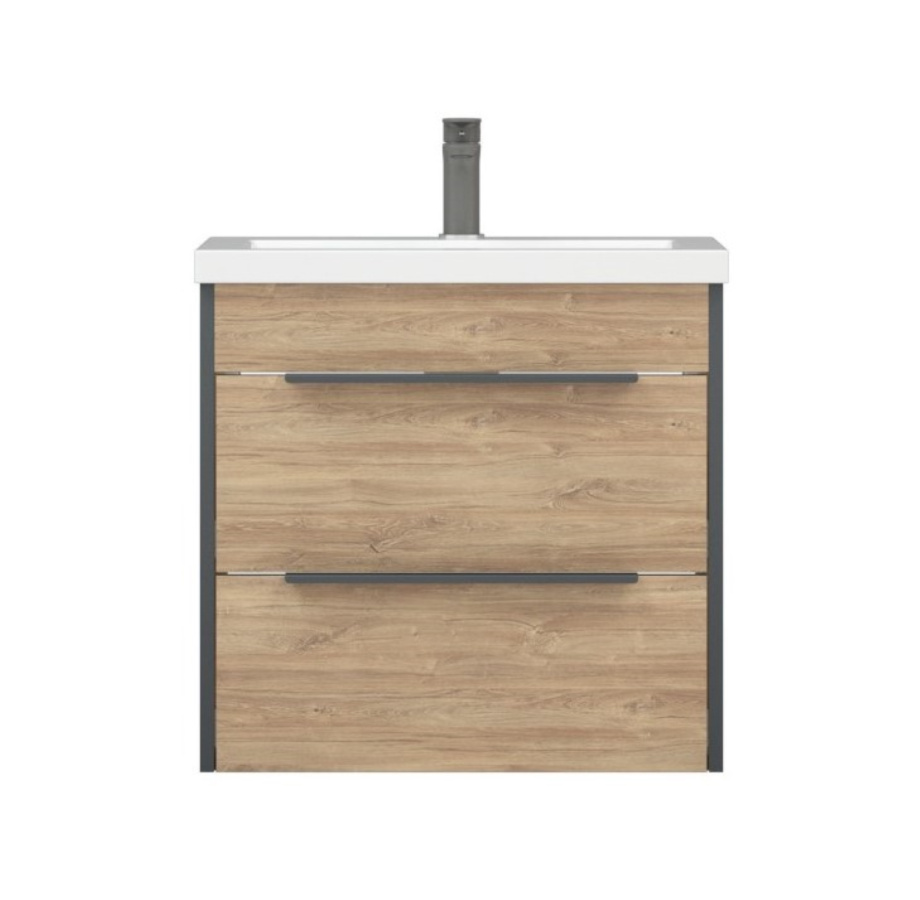 Тумба подвесная Corozo Форест 60 Z2 с раковиной Сомо 60 дуб конзас