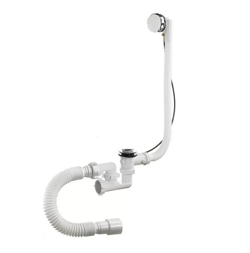 Слив перелив для ванны Orio А-27089 латунь, полуавтомат, 60 см, гофрированный, хром от магазина Vanna-Vanna.ru!