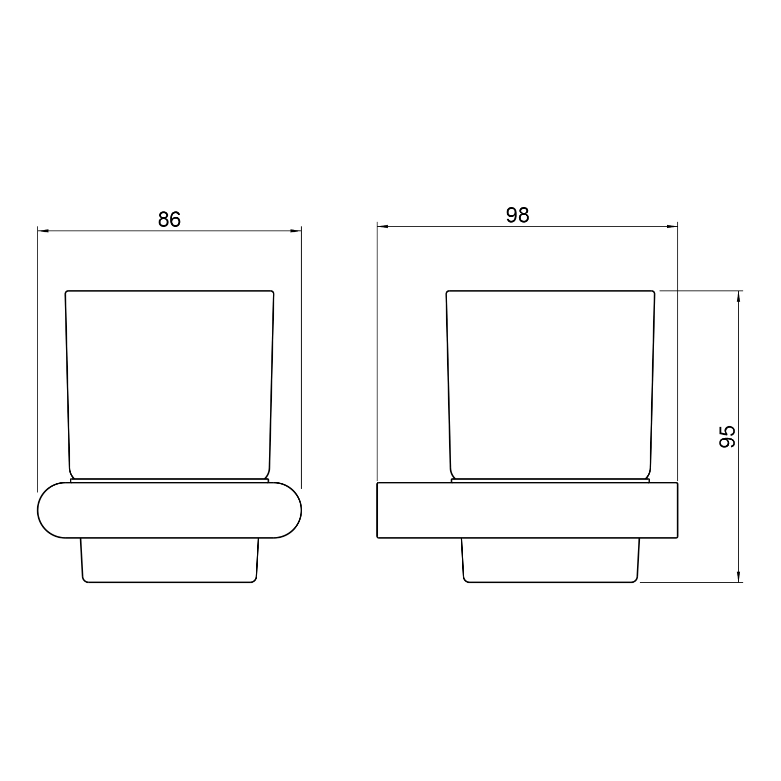Стакан для зубных щеток Timo Luiro 18432/18 черное золото