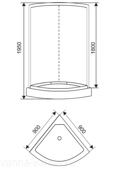 Душевая кабина Arcus Style S-01 90х90 без крыши