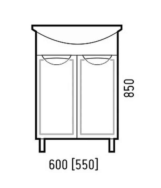 Тумба с раковиной Corozo Монро 60 напольная, белая