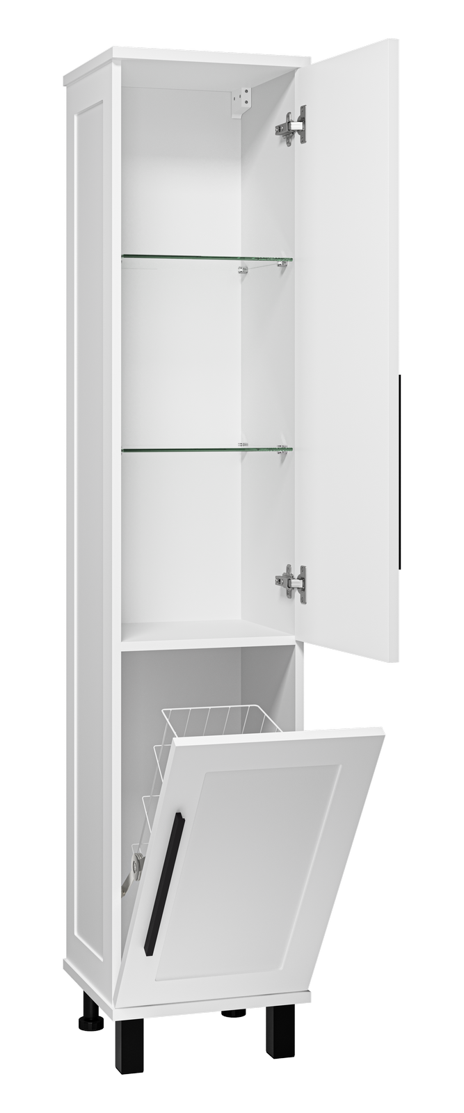 Пенал Misty Модерн 35 с корзиной, напольный/подвесной, R, белый