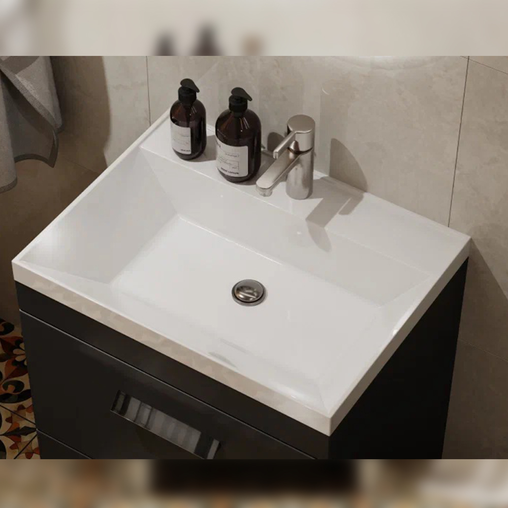 Тумба с раковиной напольная Velvex Orlando tn.ORL.CLA.60.2Y графит, 60 см