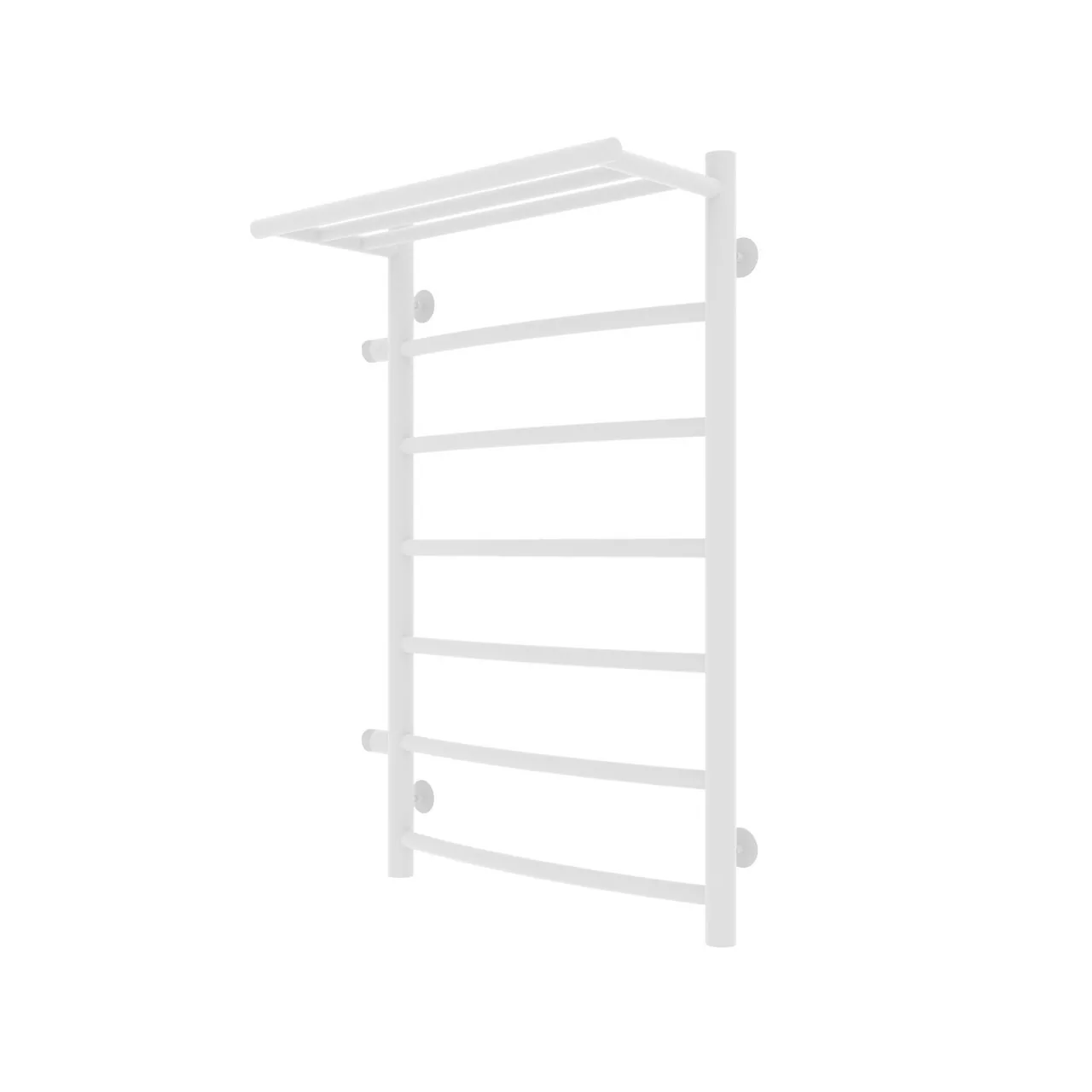 Полотенцесушитель водяной Laris Классик П7 500х800 L МЦ 500-1, боковой, с полкой, белый матовый