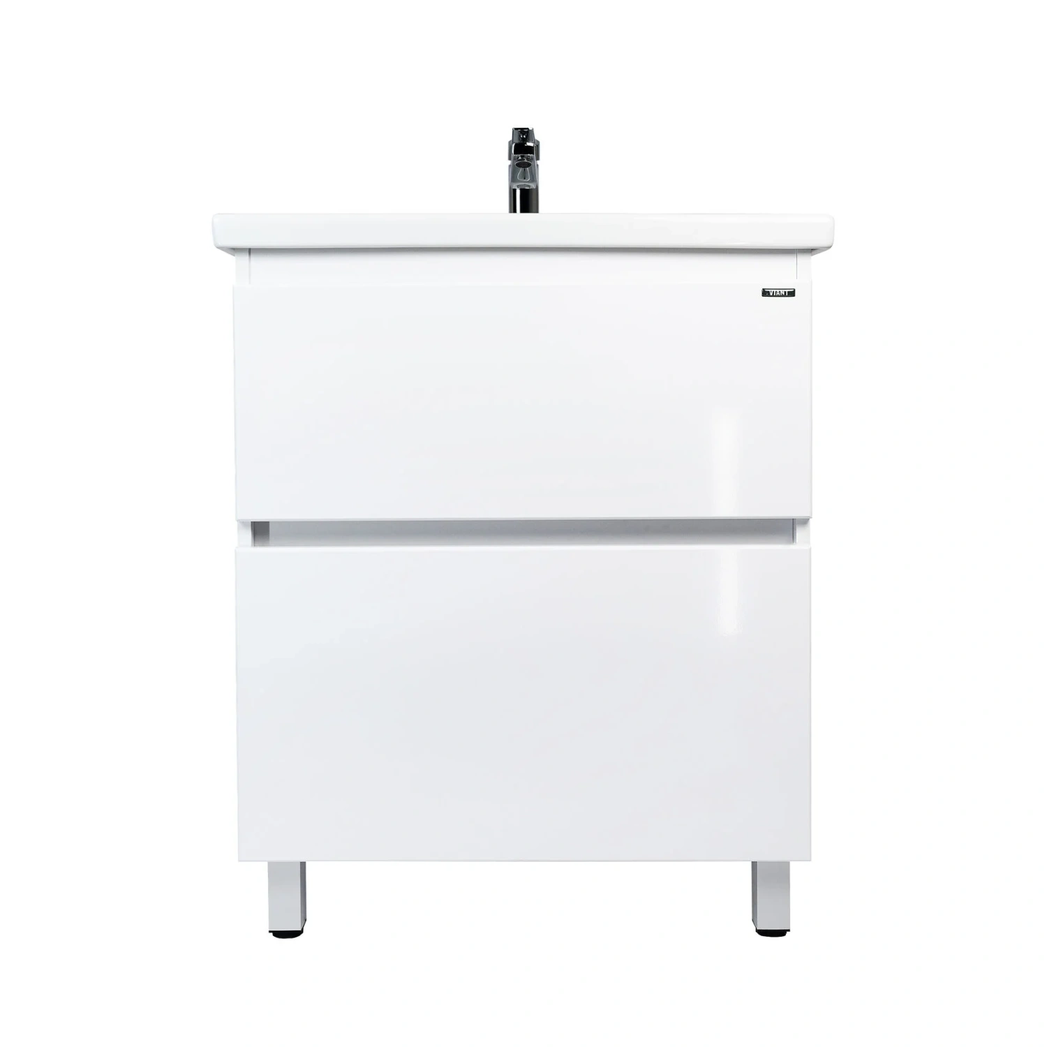 Тумба напольная Viant Мальта 60 с раковиной Como 60, два ящика, белый от магазина Vanna-Vanna.ru!