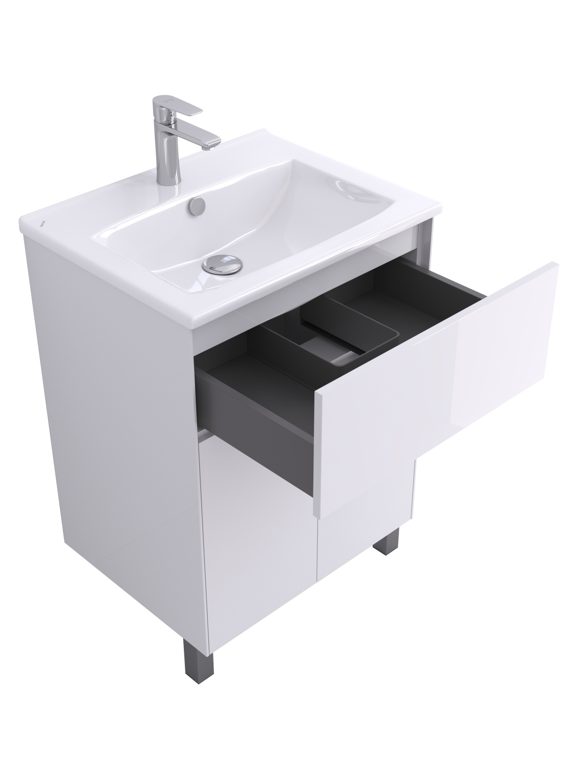 Тумба напольная Aquaton Форест Про 60 с раковиной Элина 60, белый