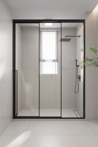 Душевая дверь раздвижная Veconi Premium Prato 300 B-R, 1200х2000, черный матовый, стекло прозрачное от магазина Vanna-Vanna.ru!
