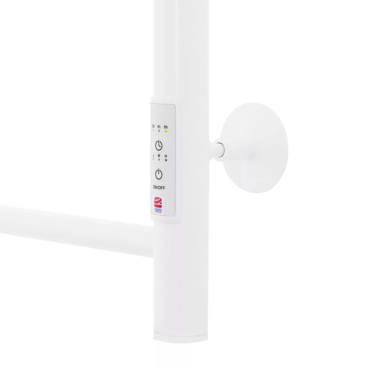 Полотенцесушитель электрический Energy Round 900x400 с таймером, белый матовый