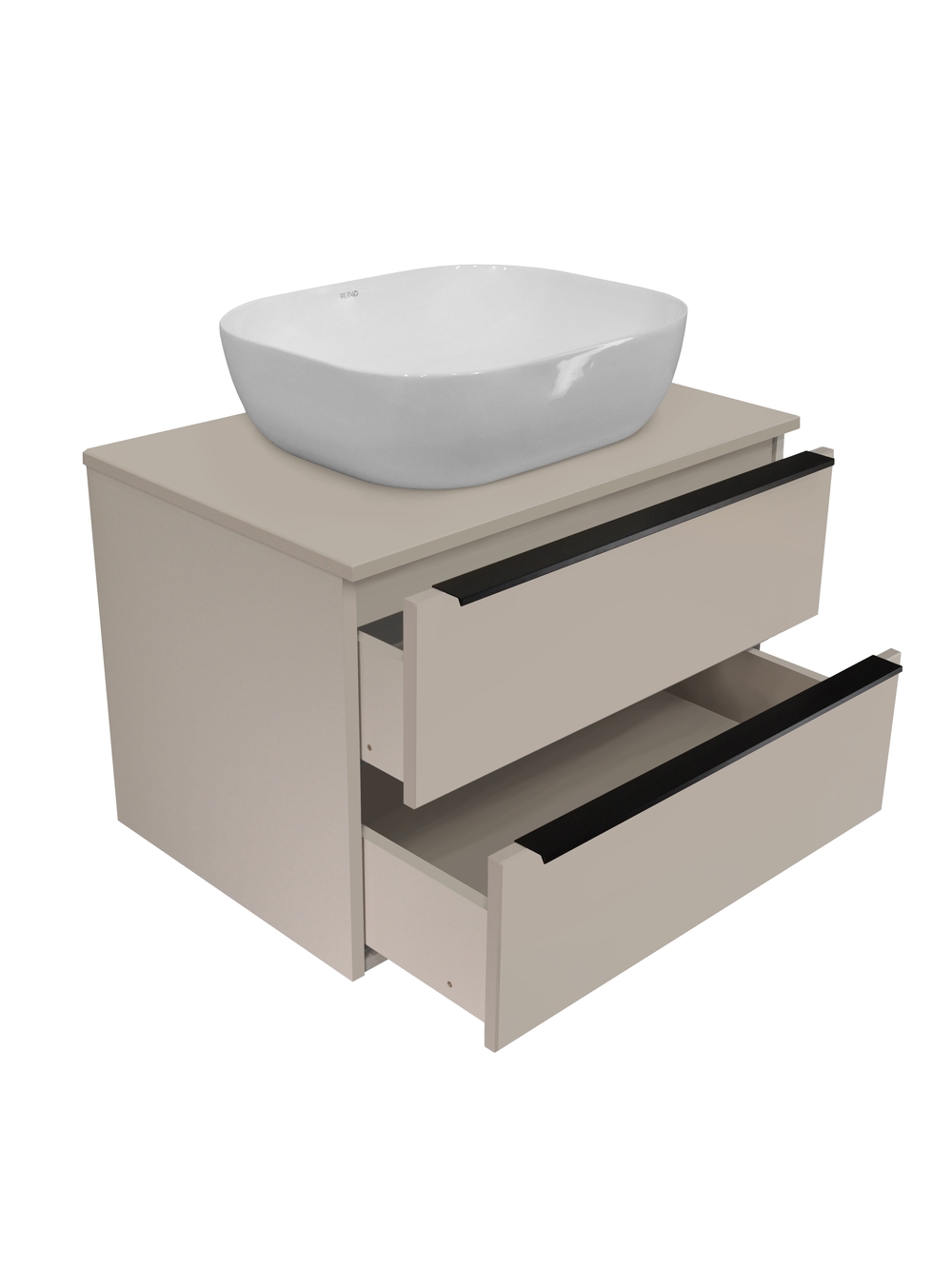 Тумба подвесная Runo Мальта 70 под накладную раковину, розовый/бежевый