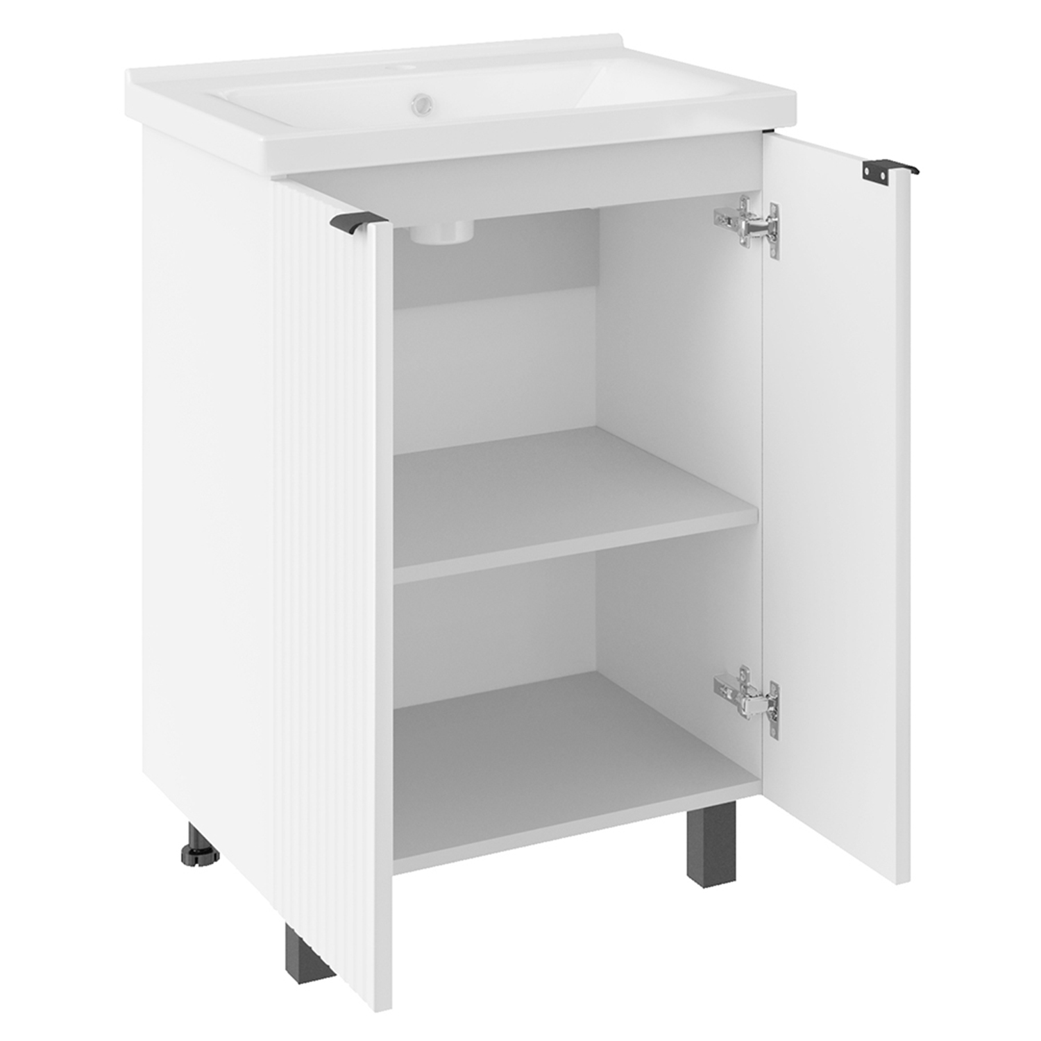 Мебель для ванной Асб-мебель Дора 60 комплект, напольный, белый глянец