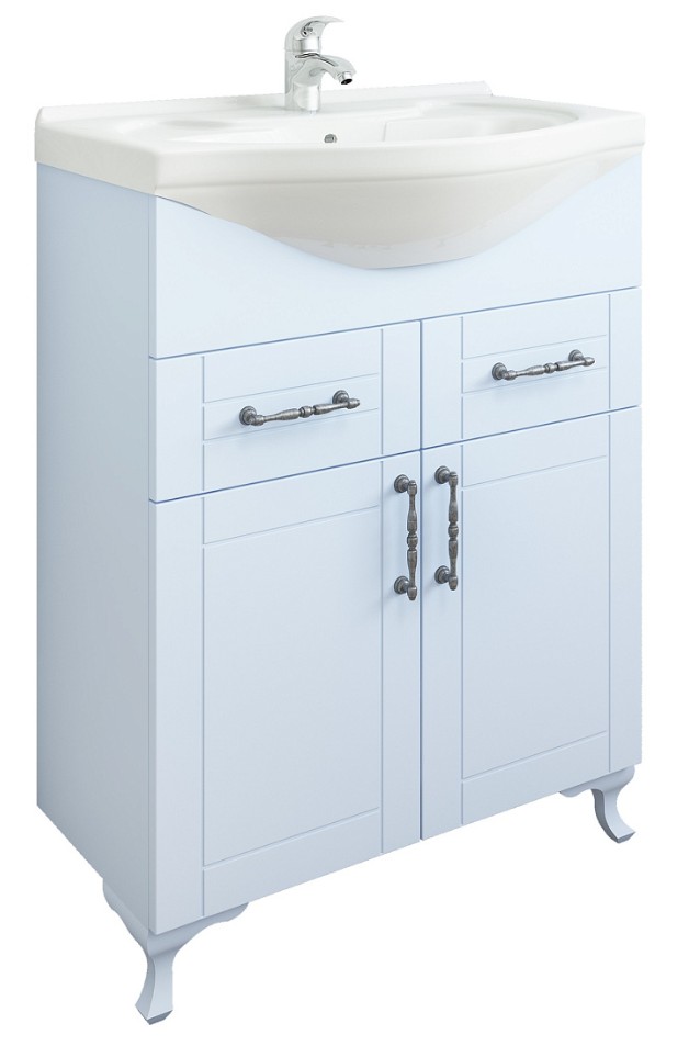 Тумба напольная Sanflor Глория с раковиной Байкал 65, серый