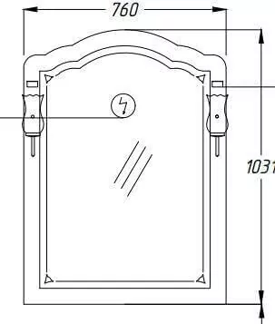 Зеркало Opadiris Лоренцо 80 свет, светлый орех