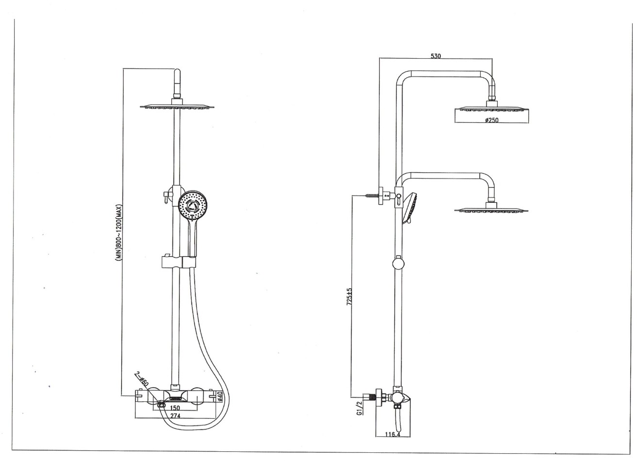 Душевая стойка SantiLine SL-9006 хром