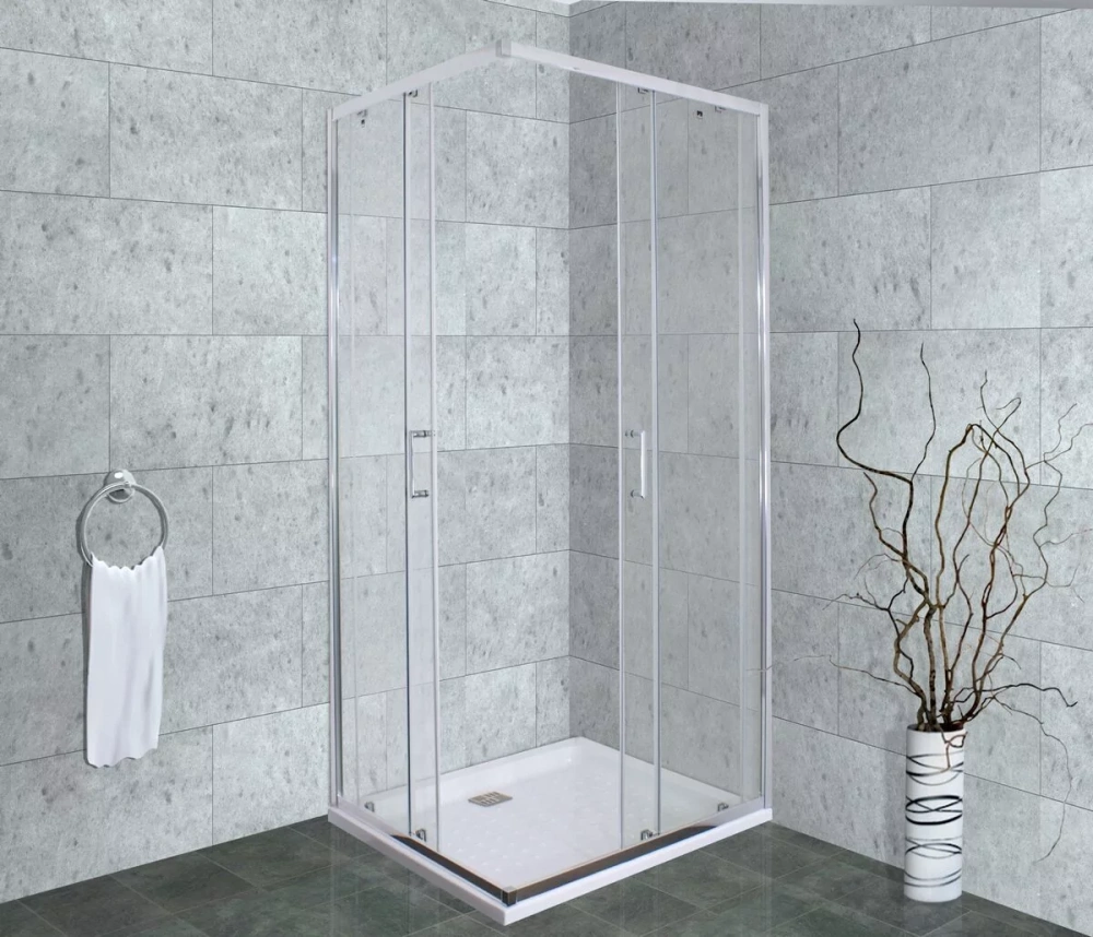 Душевой уголок Timo Altti 611 Clean Glass прозрачный 100х100 квадратный, без поддона, хром от магазина Vanna-Vanna.ru!