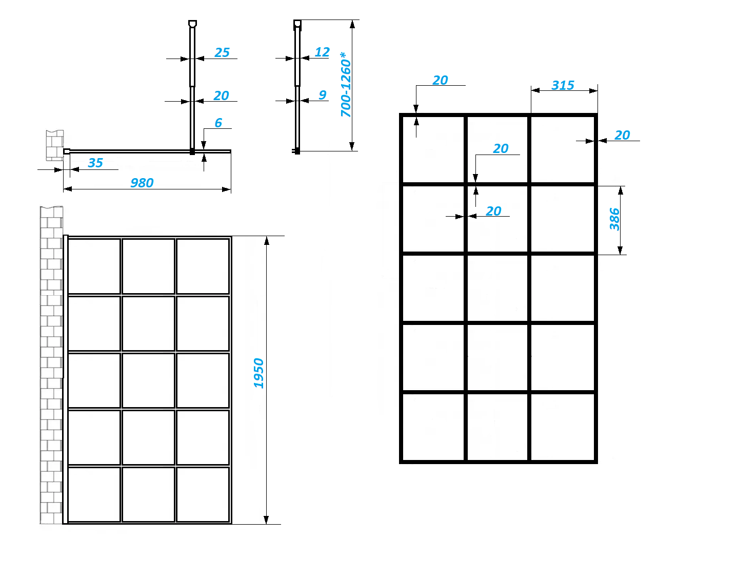 Душевой уголок Ceruttispa MUZA T100 без поддона (100x195)