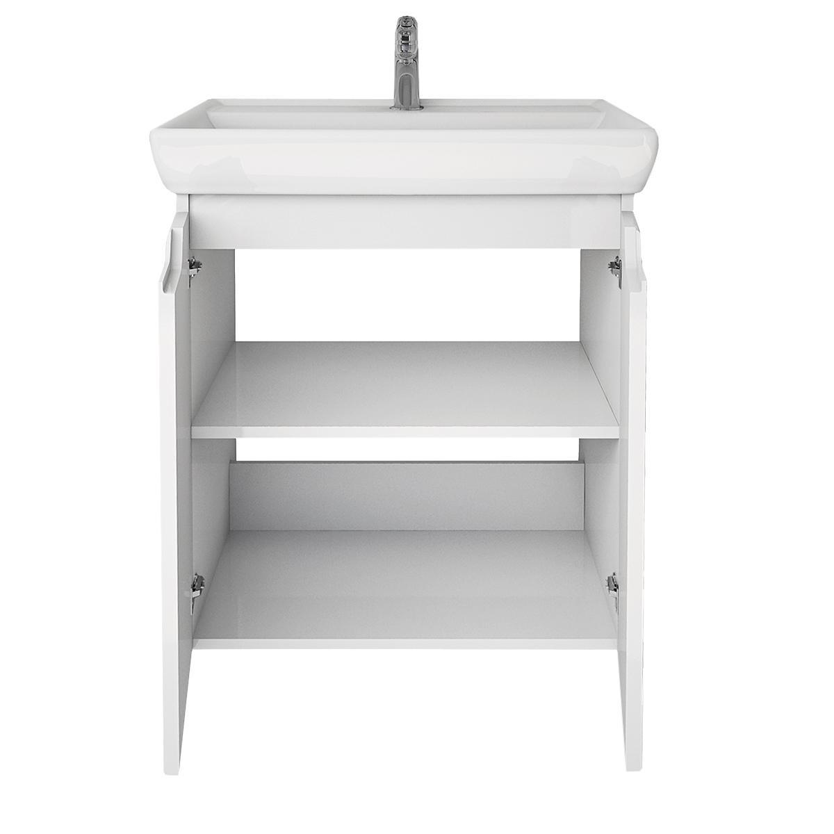 Тумба с раковиной напольная Dreja Q Plus (D) 60 см, белый