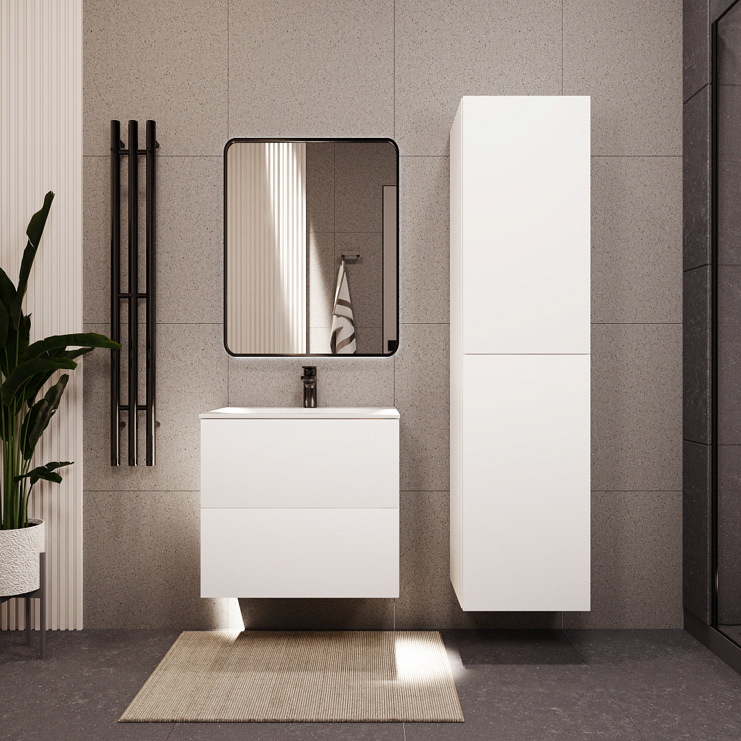 Тумба с раковиной подвесная (60 см) Terminus Aurora AUR10602900301O, белый