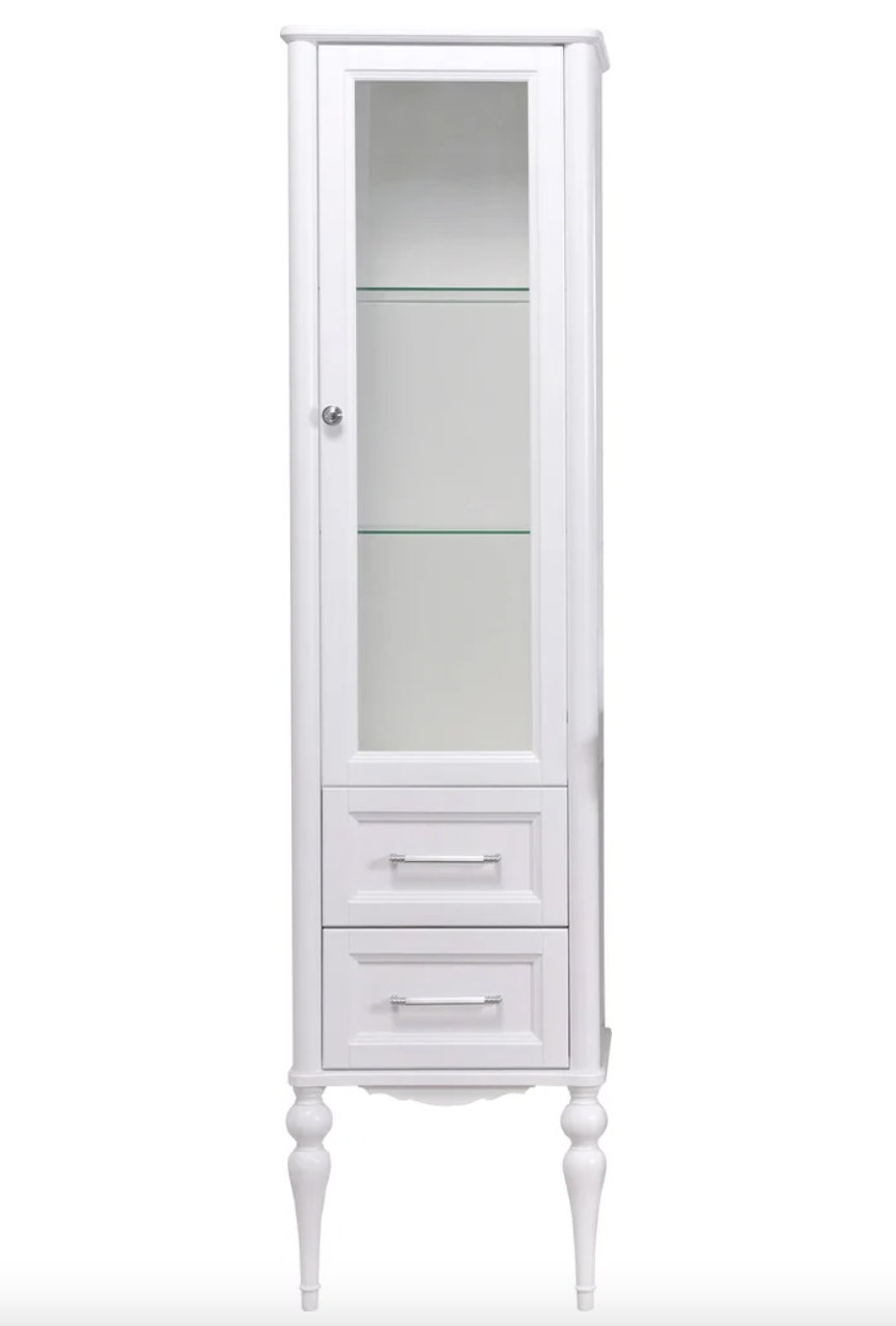 Пенал напольный ValenHouse Эстетика 50 R витрина, белый, хром