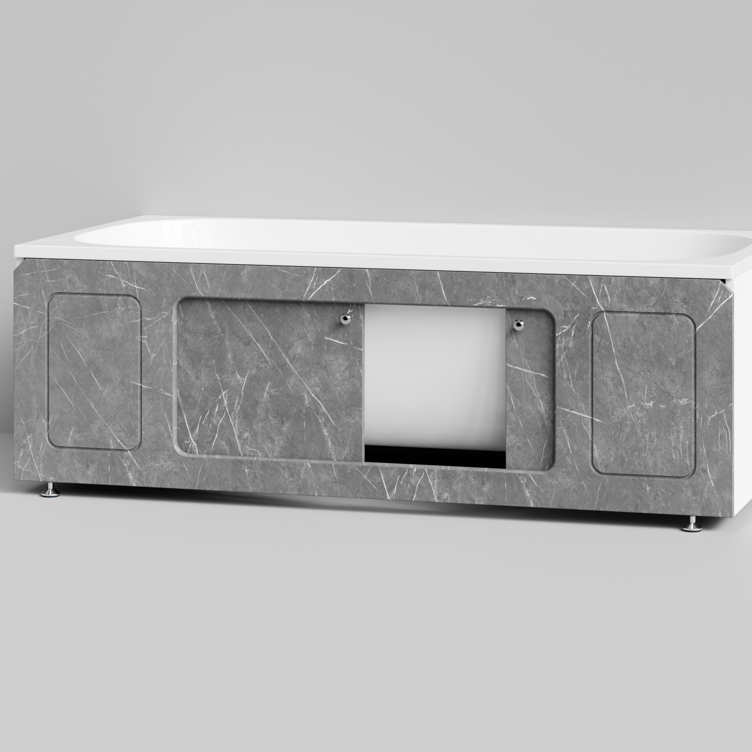 Экран под ванну Vod-ok Лидер 170 раздвижной Мрамор Серый софт тач