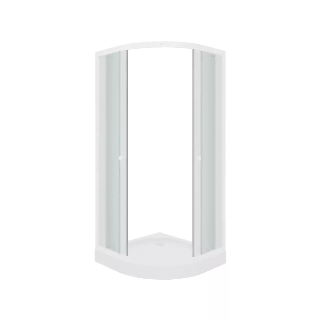 Душевой уголок Parly ZF81 полукруглый 1/4,  80х80, с низким поддоном, матовое стекло, белый